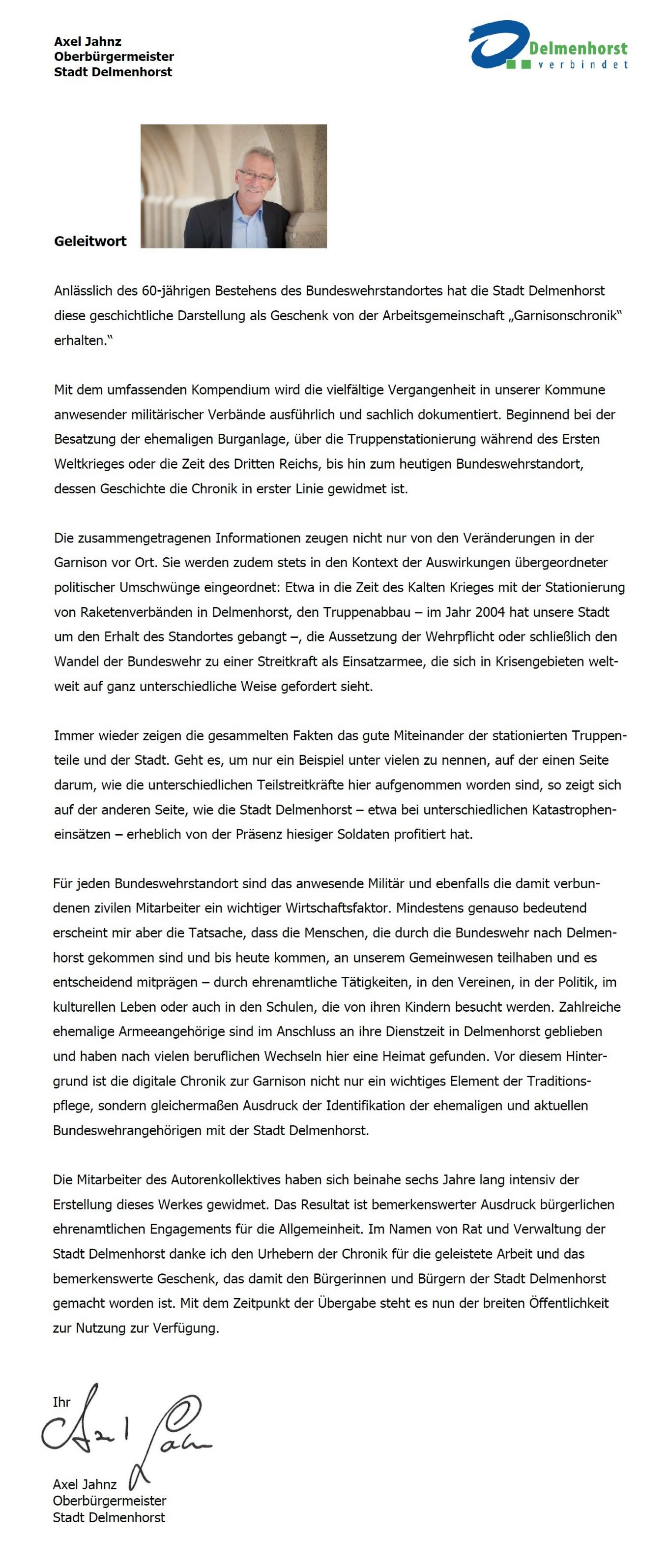 Geleitwort OB Jahnz